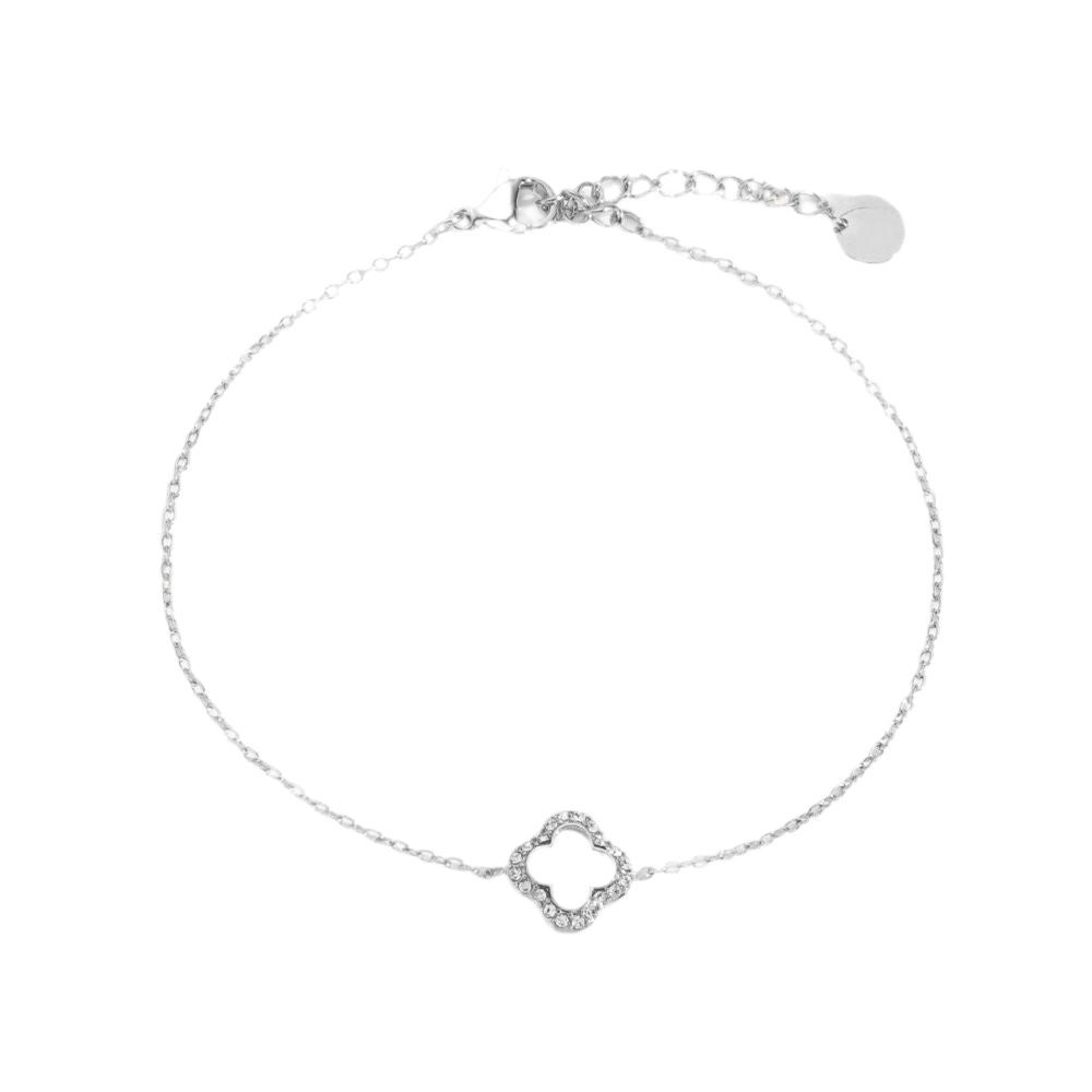 Diamond Hollow Clover Armband