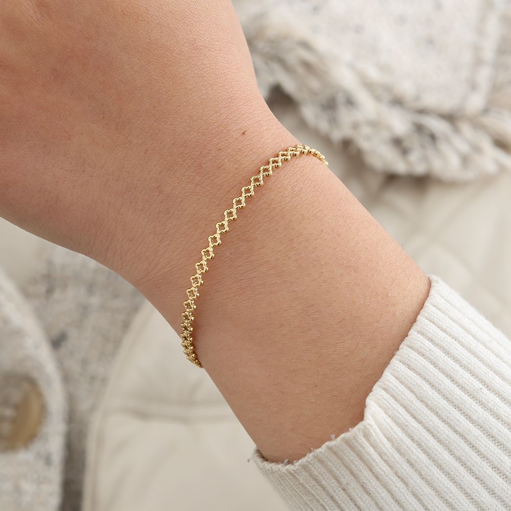 Diamond Dots Cross Armreif