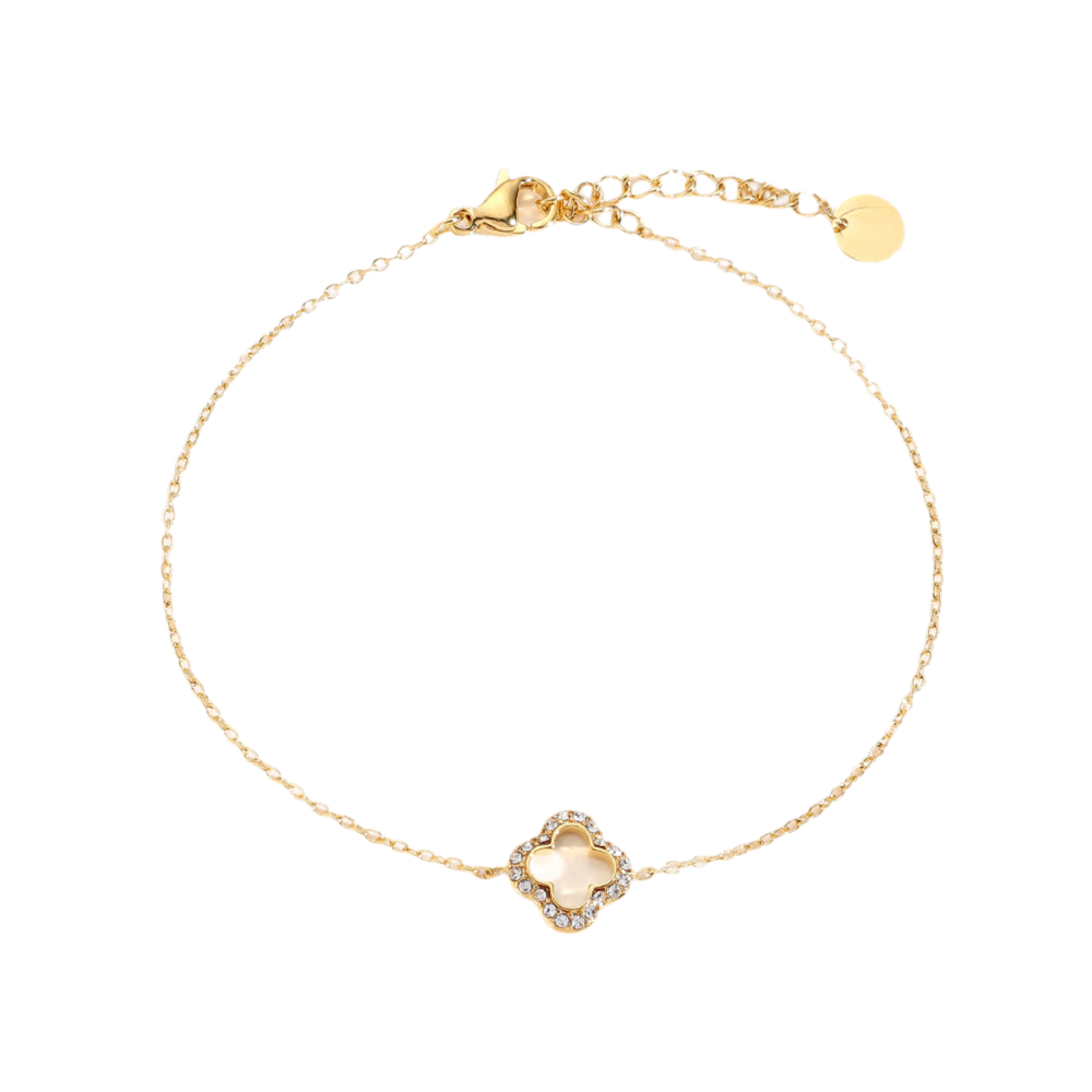 Diamond Hollow Clover Armband
