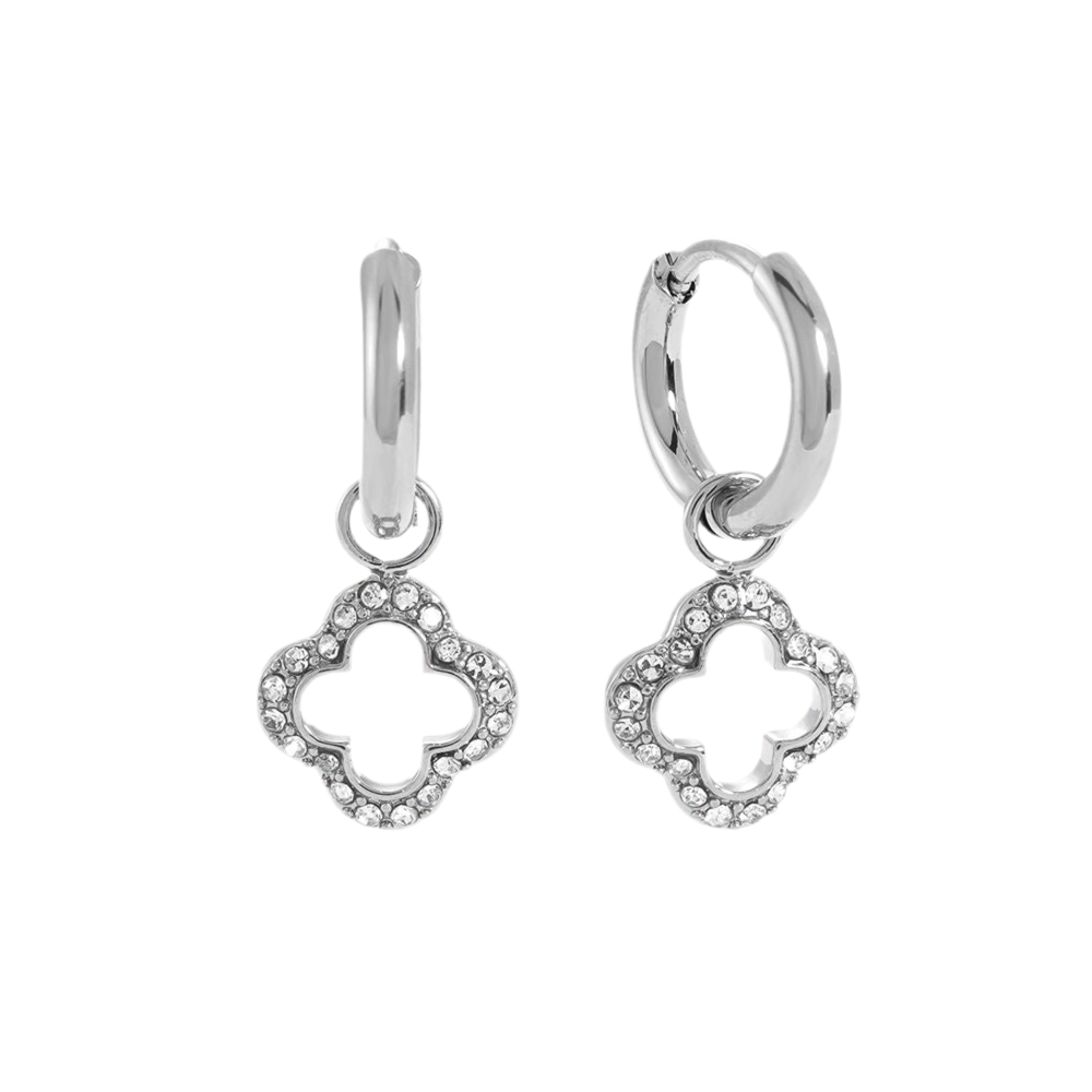 Diamond Hollow Clover Ohrringe