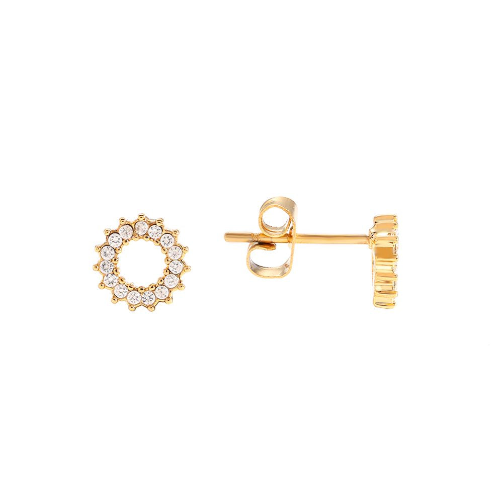 Circle Flower Diamond Ohrringe