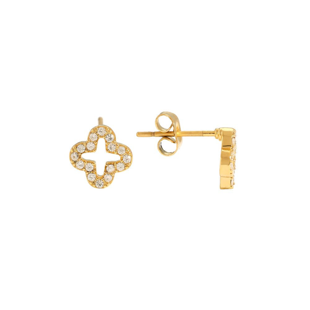 Diamond Hollow Clover Ohrringe