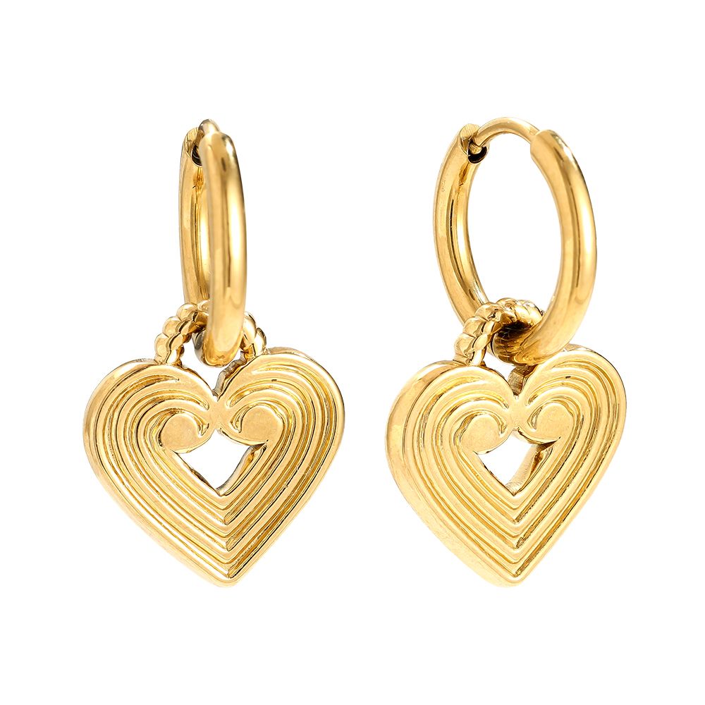 Striped Heart Ohrringe
