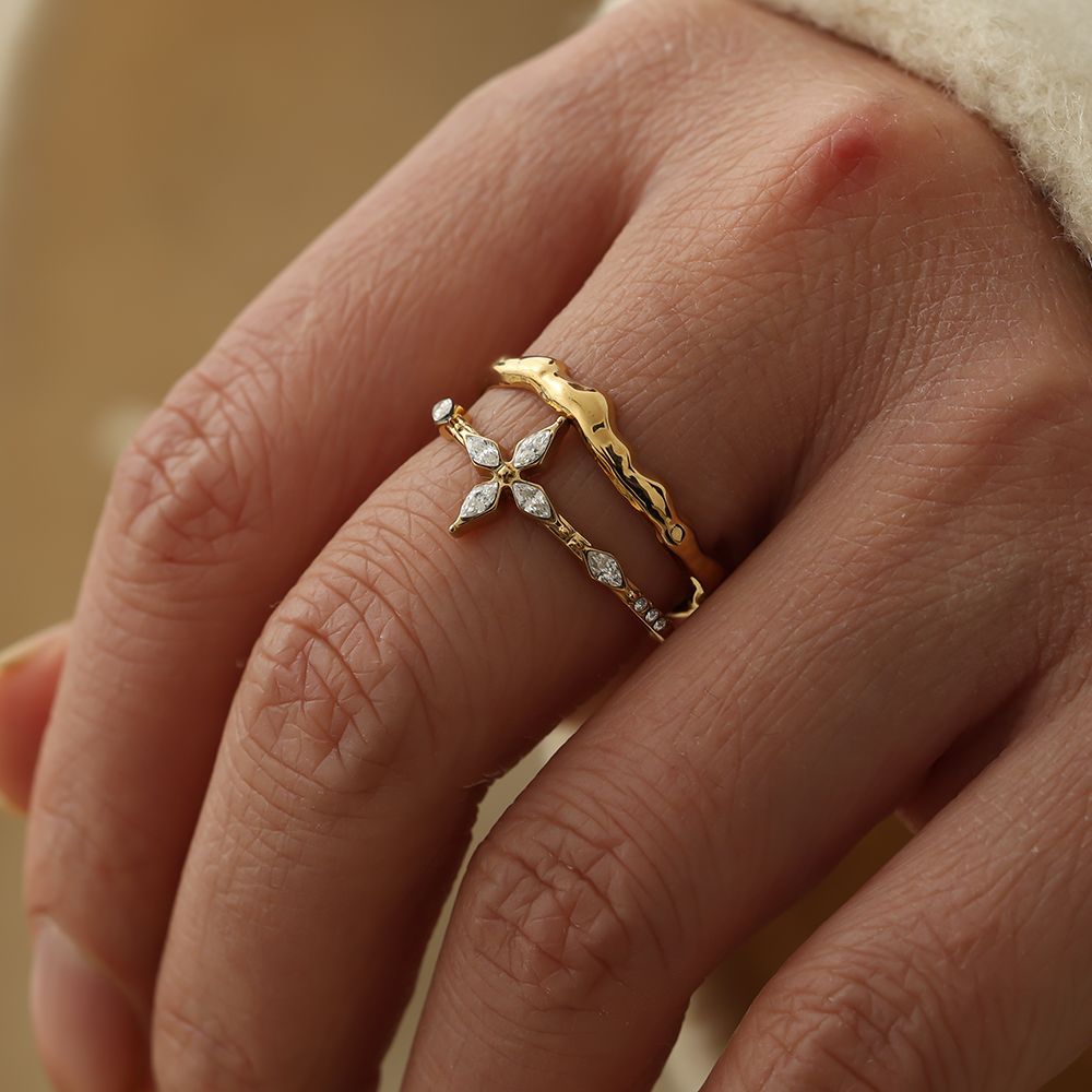 Double Layer Flower Ring