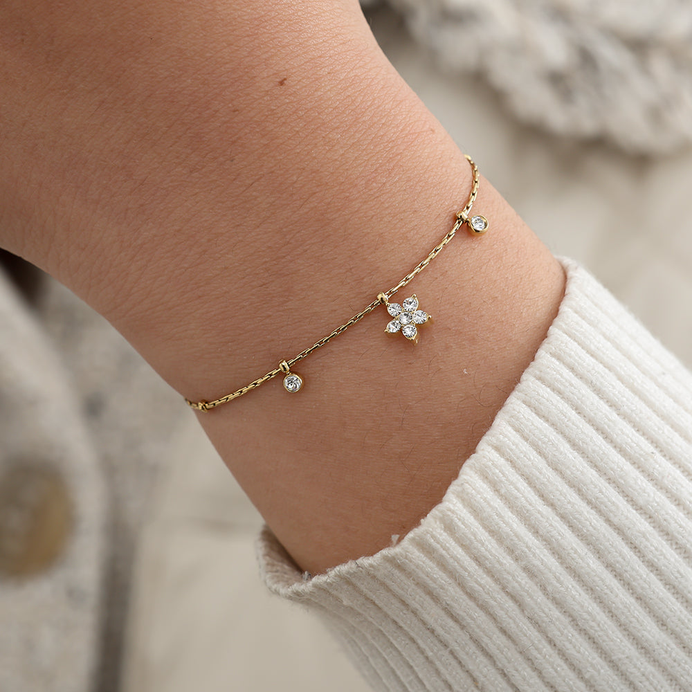 Flower And Diamond Dots Armband