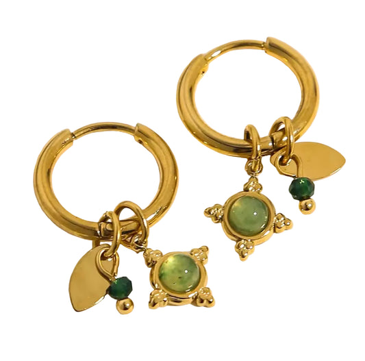 Creolen mit grünem Anhänger