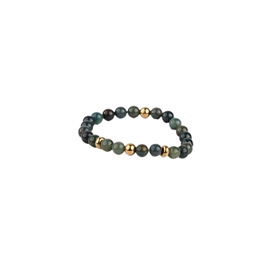 Deep Green Forest Naturstein Armband