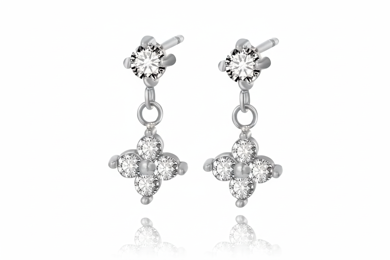 Flower Shaped Drop Ohrring