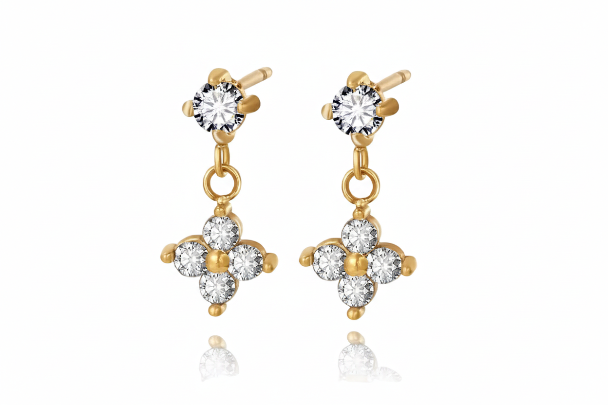 Flower Shaped Drop Ohrring