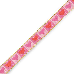 Schmuckband Herzen pink-red-gold