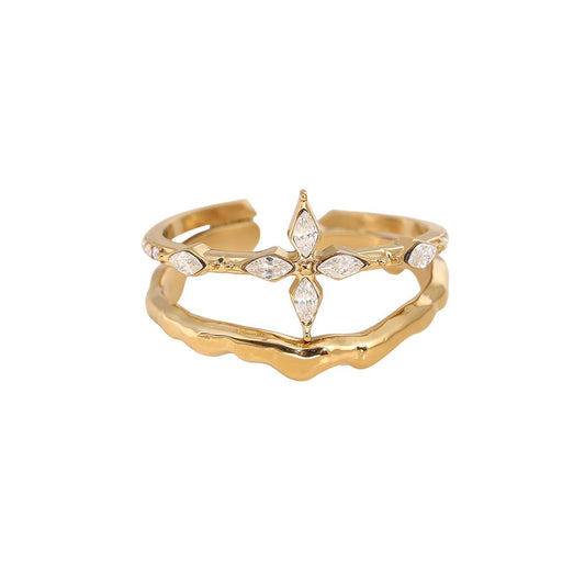 Double Layer Flower Ring